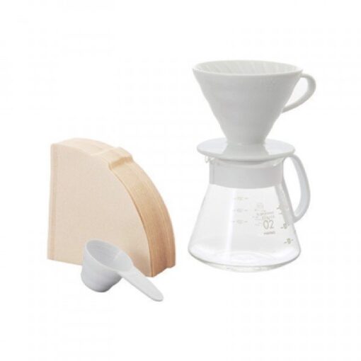 Hario V60 02 Seramik Kahve Demleme Seti "Beyaz"